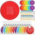 HyDren 24 Sets End of The Year Gifts 7   Rubber Flying Discs Bulk with Inspirational Cards Fun Flying Disc Toy for End of The 