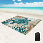 Hiwoss Beach Blanket Waterproof Sandproof Oversized 95Ax 80Asand Free Beach Mat With Corner Pocketsportable Mesh Bag For Beach F