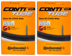 Continental Unisexs Race Tube Wide 28 Inner, Black, 25-622->32-630] Pack Of 2