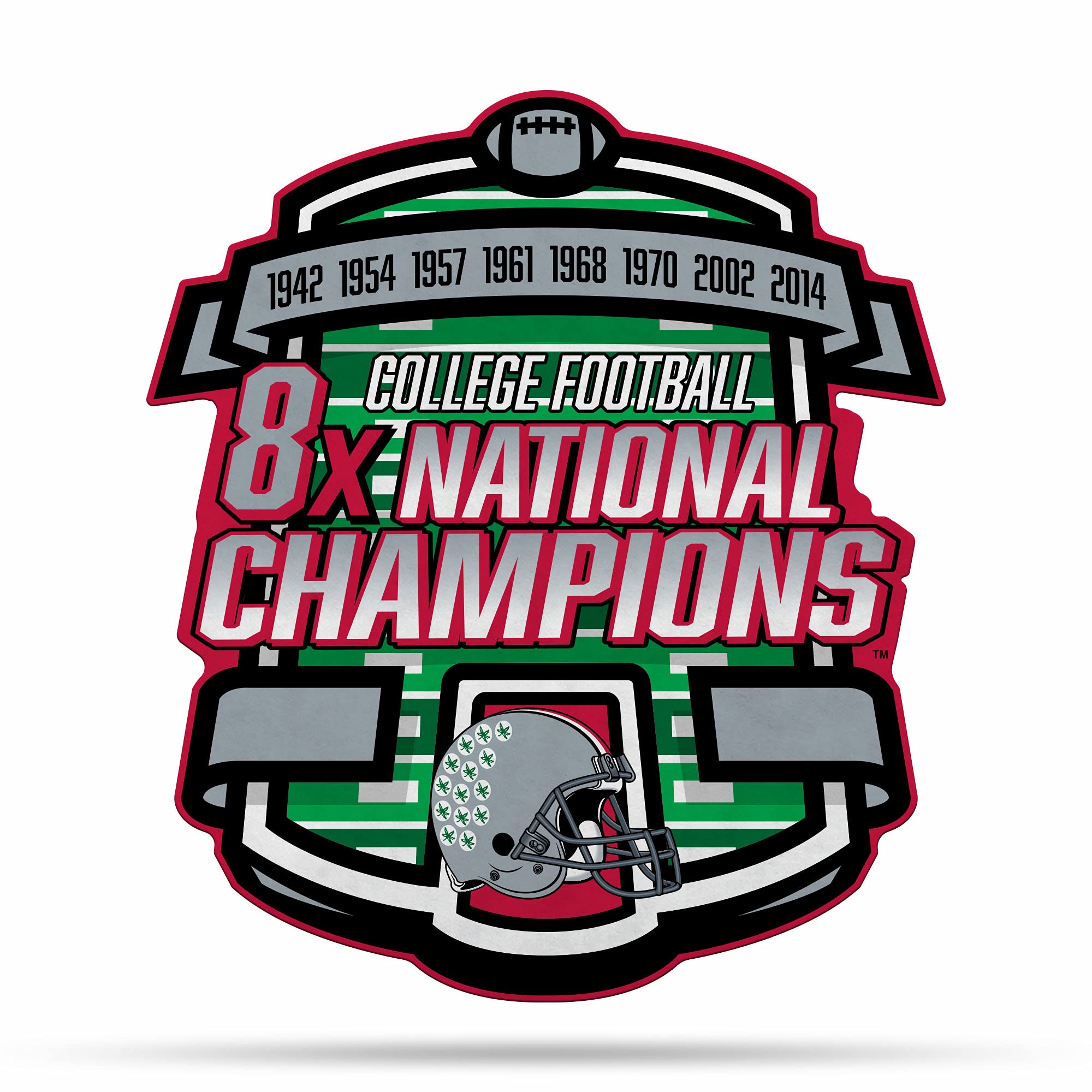 Rico Industries Ncaa Ohio State Buckeyes Champ Shape Cut Pennant - Home And Living Room D  Cor - Soft Felt Ez To Hang