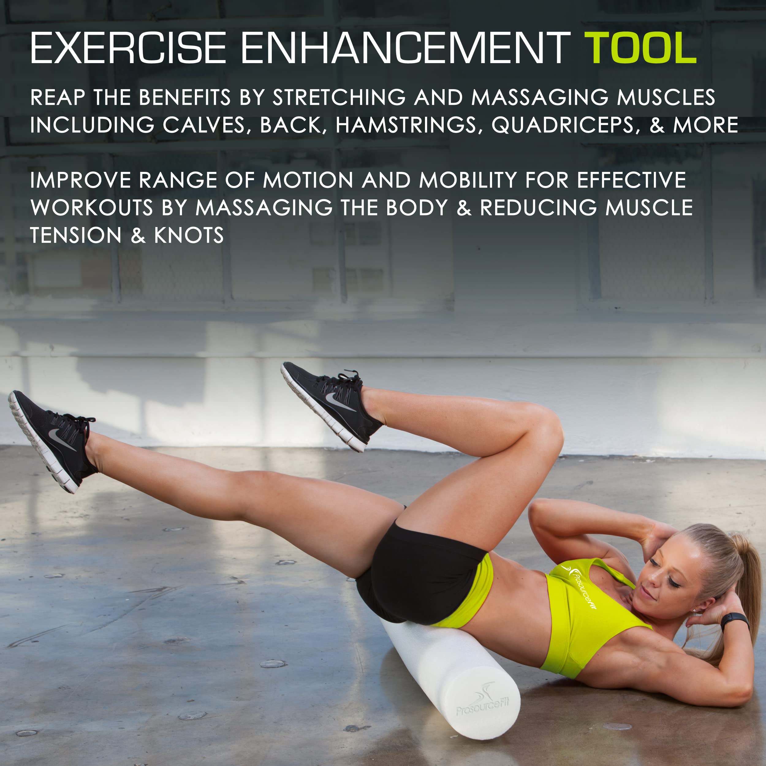 Prosourcefit Flex Foam Rollers 36 For Muscle Massage, Physical Therapy, Core & Balance Exercises Stabilization, Pilates, White,