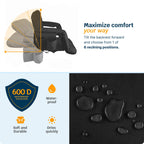 Alpcour Heating Massage Stadium Seat - Deluxe Reclining Bleacher Chair With Back & Arm Support - Built-In Heater And Massager -