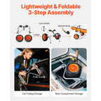 VEVOR Kayak Cart, 250 lbs Load Capacity, Foldable Kayak Trolley with 10-inch Solid Rubber Tires & 1 Ratchet Strap, Paddle Board