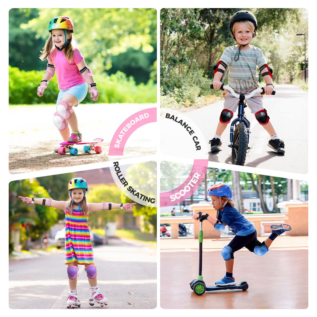 Bosoner Kids/Youth Knee Pads Elbow Pads Guards Set For For Multi Sports Roller Skates Skateboarding. Inline Roller Skating Cycli
