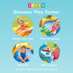 Intex Inflatable Dinosaur Play Center Outdoor Playhouse Inflatable Water Park With Kid Pool Slide, Water Sprayer, Waterfall, And