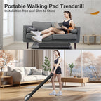 Deerrun Walking Pad, 2024 Upgrade Smart Walking Treadmill Under Desk, Led Display & App/Remote Control Small Treadmills For Home