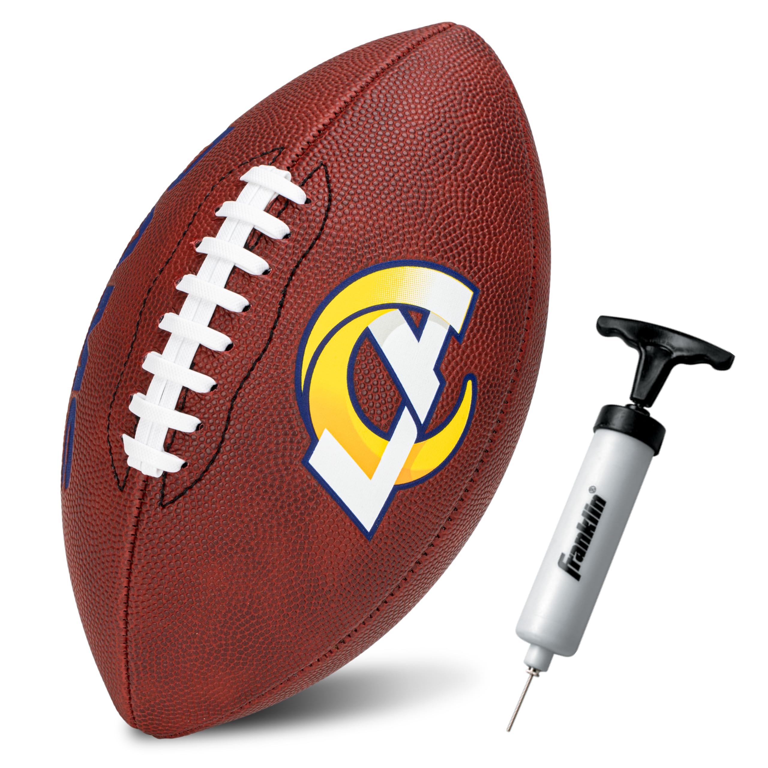 Franklin Sports Nfl Los Angeles Rams Football - Youth Junior Size Football For Kids - Official Nfl Team Logo + Colors Youth Ball