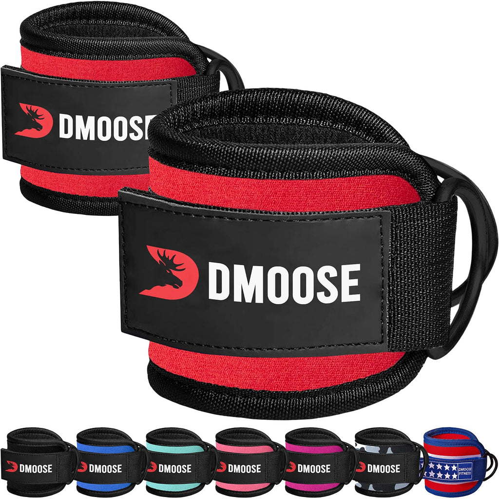 Dmoose Ankle Strap For Cable Machine And Resistance Bands - Gym & Workout Kickback Ankle Cuffs - Ideal Ankle Bands For Working O