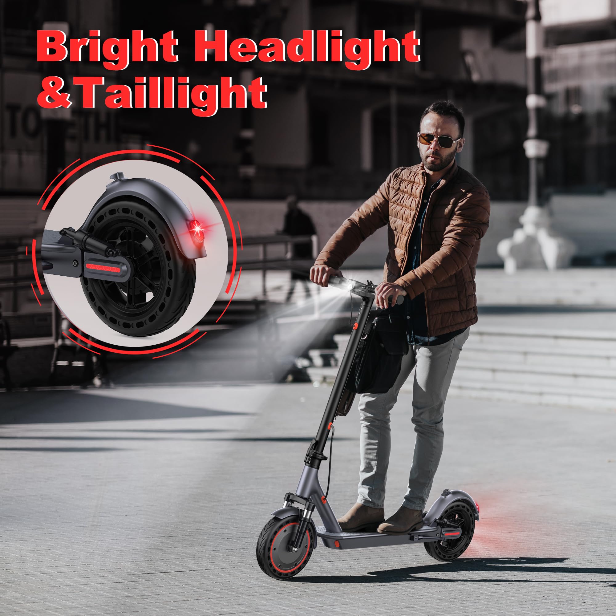 Maxshot Electric Scooter, 8.5 /10 /14 Tire, 16/19/22 Mph Top Speed, 12/16/21/27/28/49/50 Miles Long Range, Folding Escooter for