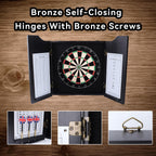 Gse Professional Solid Wood Classic Dartboard Cabinet With Sisal/Bristle Dartboard, Dart Scoreboard, And 6 Steel Tip Darts, Easy