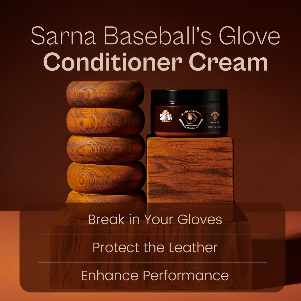 Sarna Baseball Glove Leather Conditioner Cream - Use On Baseball Gloves, Softball Gloves, And Other Leather Sports Equipment (4.