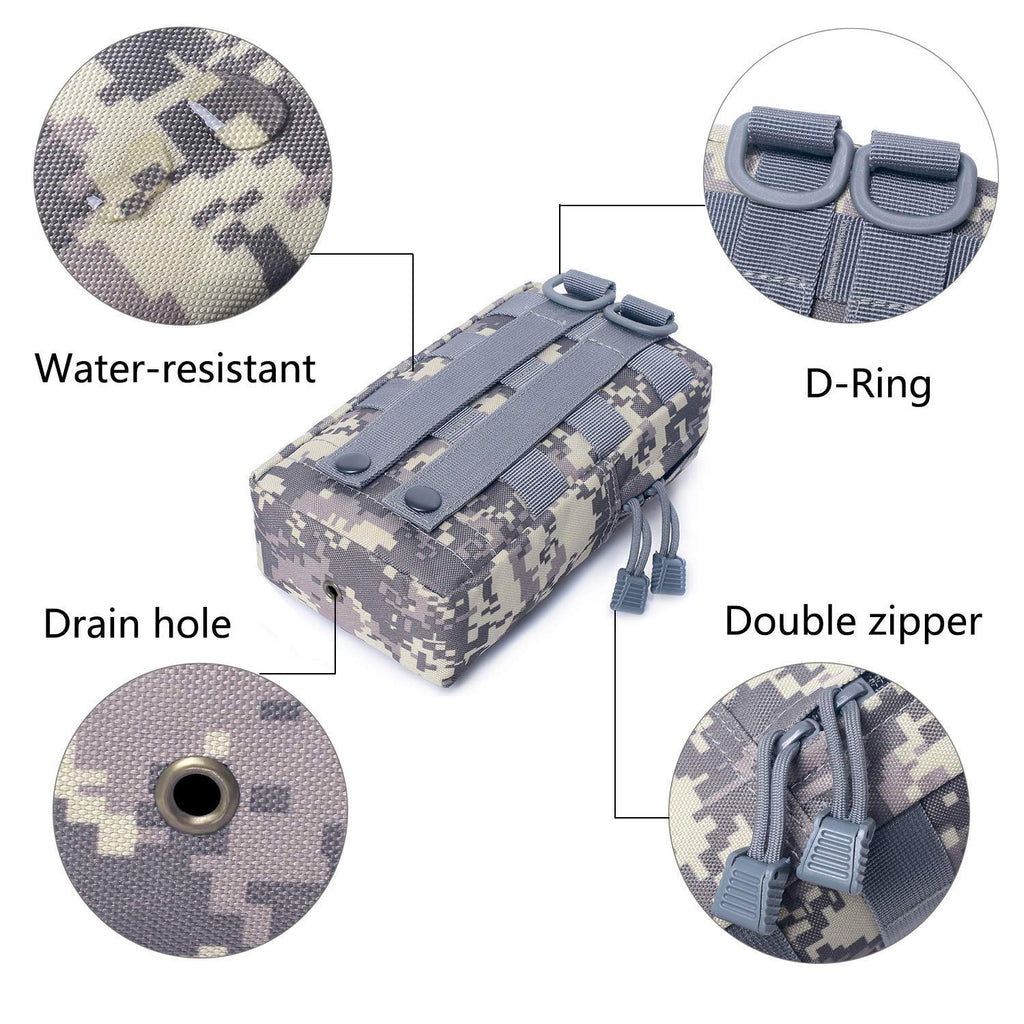 Tacticool 2 Pack Molle Pouches - Tactical Compact Water-Resistant Edc Pouch (2 Pack-Acu)
