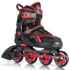 2Pm Sports Torinx Boys Adjustable Inline Skates, Fun Beginner Roller Skates For Kids, Youth, Girls, Men And Women - Red Medium