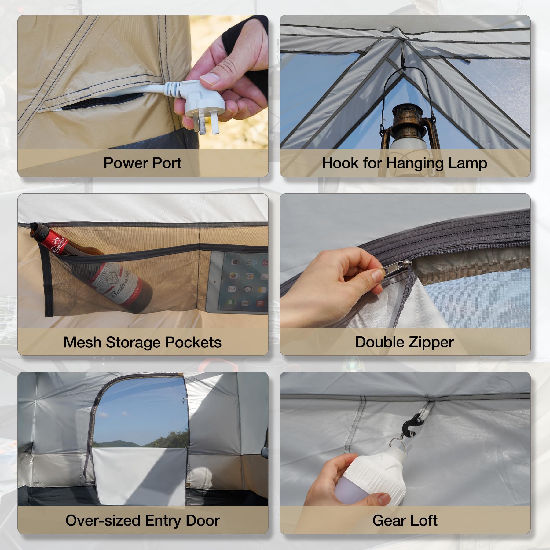Redcamp Canopy Camping Tent For Pop Up Canopy Tent, Inner Tent With Mesh Window, Converts Straight Leg 10'X10' Or 10'X20' Canopy