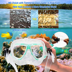 Kids Snorkel Set With Fins, Snorkel Fins Mask Set For Kids Child Snorkeling Gear With Flippers Anti Leak, Youth Snorkel Fins Set