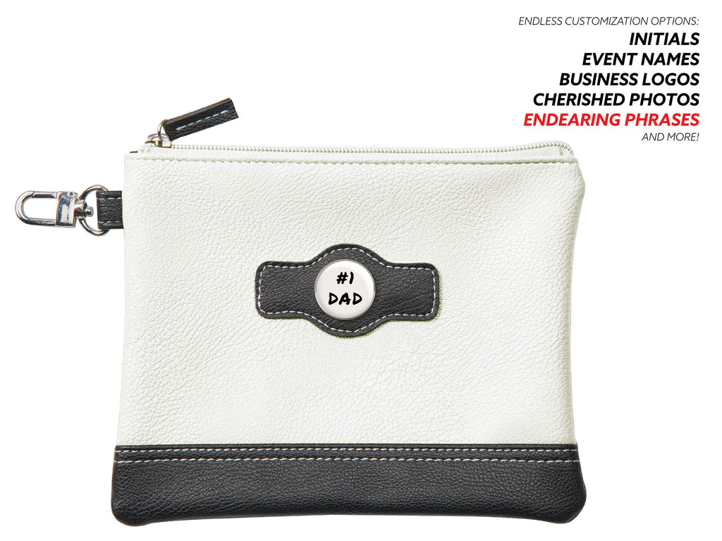 Clip Wipes Golf Pouch Custom Logo  Personalized Logo Zipper Golf Accessories Pouch (White)