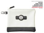Clip Wipes Golf Pouch Custom Logo  Personalized Logo Zipper Golf Accessories Pouch (White)