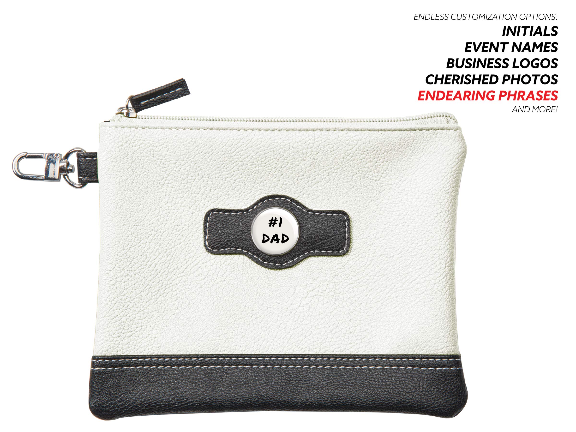 Clip Wipes Golf Pouch Custom Logo  Personalized Logo Zipper Golf Accessories Pouch (White)