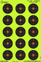 Splatterburst Targets - 12 X18 Inch - 3 Inch Bullseye Splatter Target - Easily See Your Shots Burst Bright Fluorescent Yellow Up