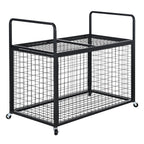 Vevor Rolling Sports Ball Storage Cart, Lockable Basketball Cage With Double Lids, Sport Equipment Holder Organizer For Indoor O