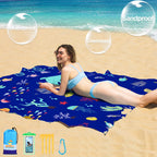 Bydoll Beach Blanket Waterproof Sandproof 78''  81'' 1-5 Adults Oversized Lightweight Large Picnic Mat Waterproof Sandproof Blan