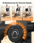 Niceday Elliptical Machine, Cross Trainer With Hyper-Quiet Magnetic Driving System, 16 Resistance Levels, 400Lb Weight Limit