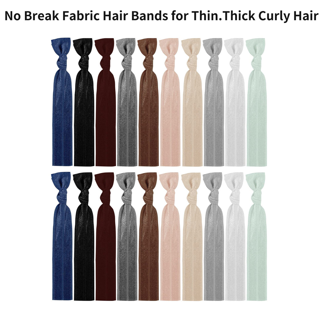 79Style 125Pcs Neutral Hair Ties For Women Elastic Ribbon Hair Ties Knotted Ponytail Holders No Breakage Cotton Fabric Hair Band