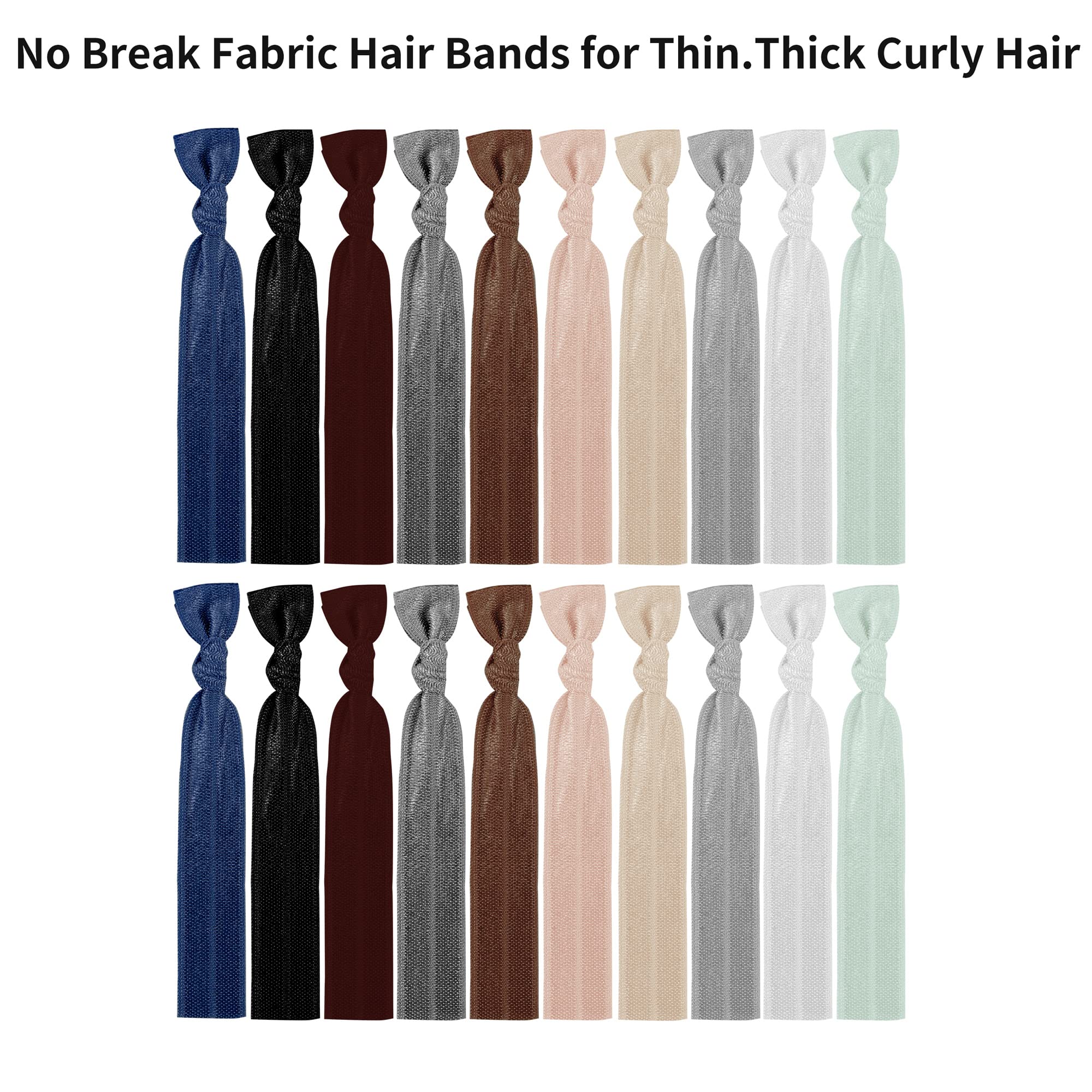 79Style 125Pcs Neutral Hair Ties For Women Elastic Ribbon Hair Ties Knotted Ponytail Holders No Breakage Cotton Fabric Hair Band