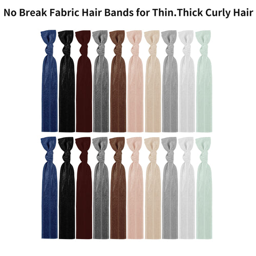 79Style 125Pcs Neutral Hair Ties For Women Elastic Ribbon Hair Ties Knotted Ponytail Holders No Breakage Cotton Fabric Hair Band