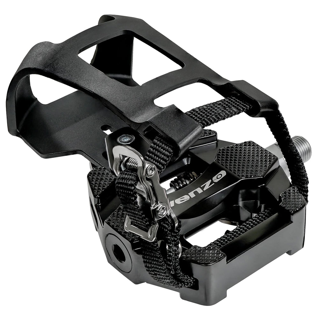 Venzo Fitness Exercise Indoor Bike Compatible With Shimano Spd Pedals With Adjustable Toe Clips & Cleats No Noise - New Model Wi