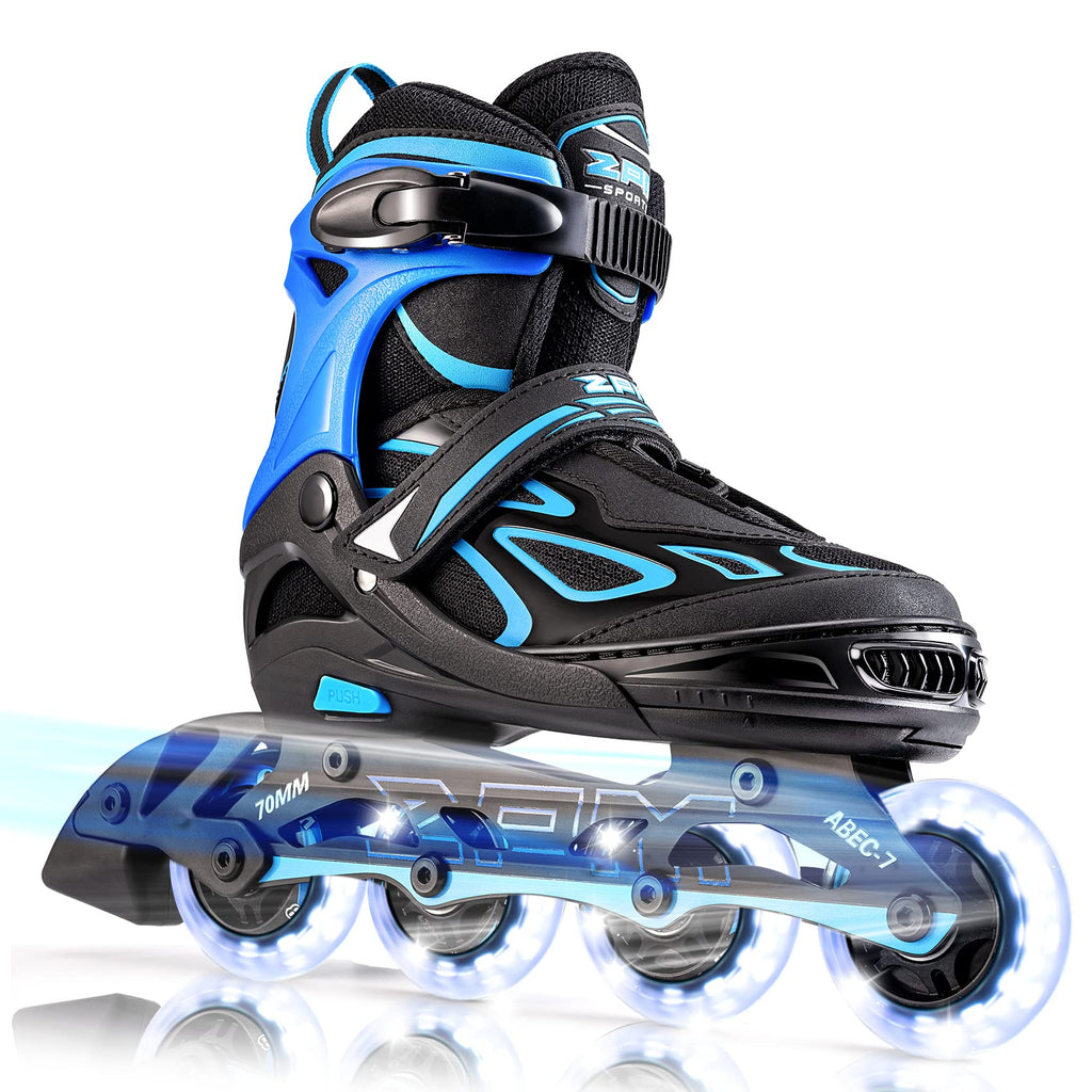 2PM SPORTS Vinal Inline Skates for Men with Light up Wheels Beginner Skates Fun Illuminating Outdoor Roller Skates for Kids and