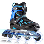 2PM SPORTS Vinal Inline Skates for Men with Light up Wheels Beginner Skates Fun Illuminating Outdoor Roller Skates for Kids and