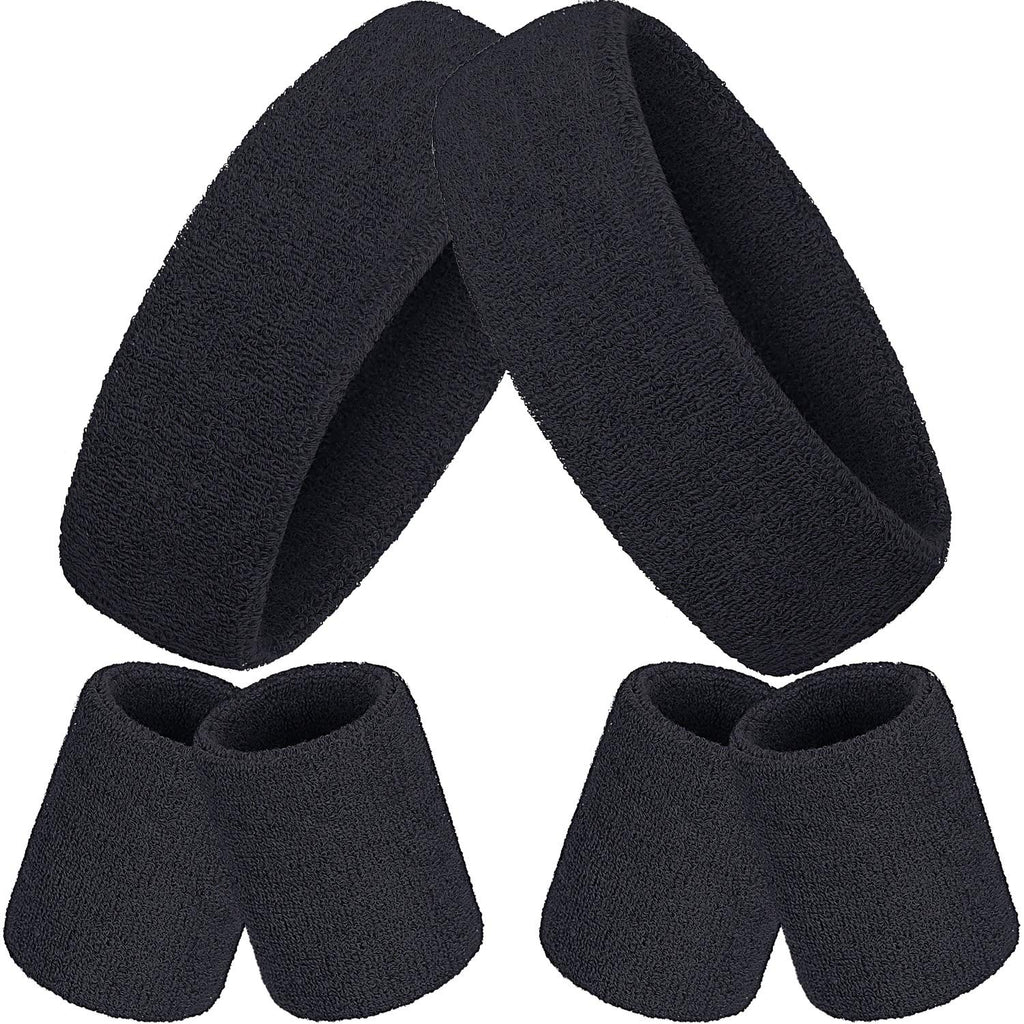 6 Pcs Neon Sweatbands Set Includes 2 Headband And 4 Wristbands Breathable Terry Cloth Athletic Bands For Gym Basketball Tennis Y
