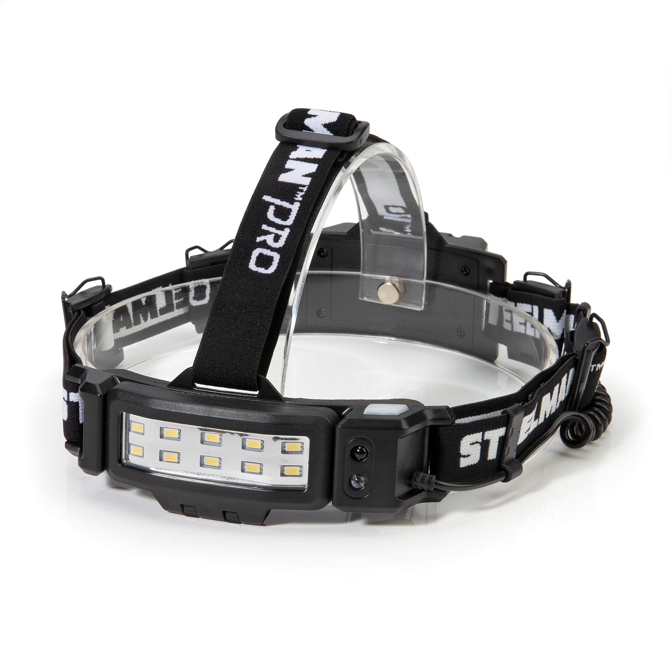 Steelman Slim Profile Rechargeable LED Motion-Activated Headlamp, 250-Lumen, 3 Brightness Settings, 20-Meter Range, Water-Resist