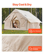Vevor Inflatable Tents For Camping, 4-6 Person Easy Setup Blow Up Tent With Hand Pump, 300D Oxford 4 Season Glamping Tent With S