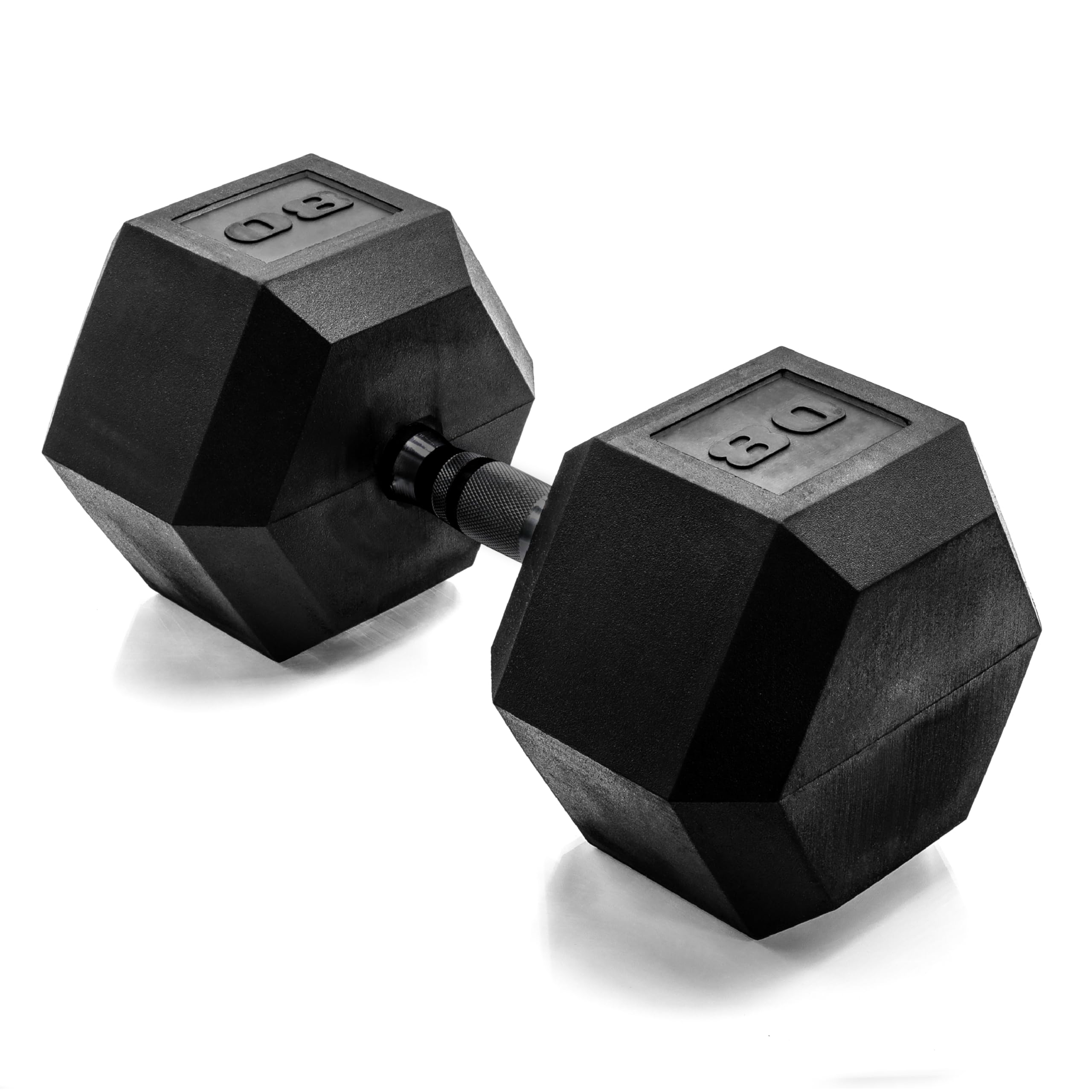 CAP Barbell 80 LB Coated Hex Dumbbell Weight with Black Handle