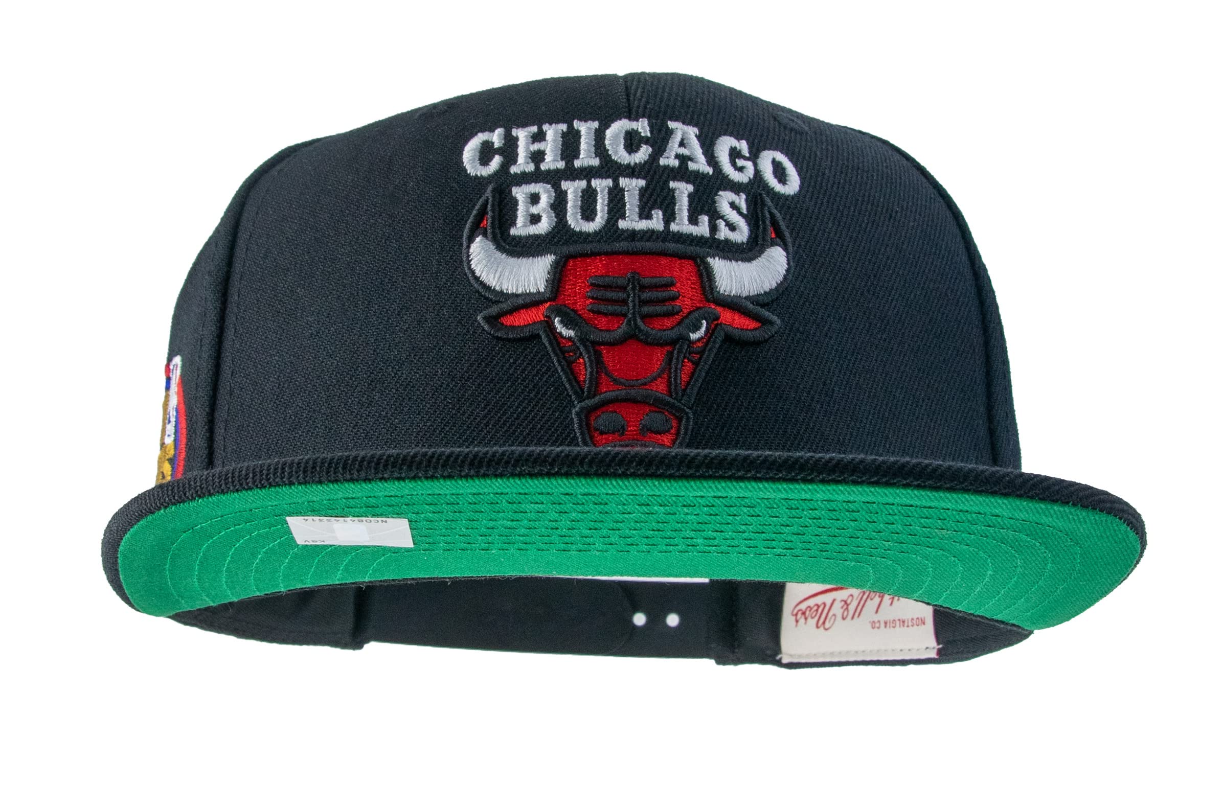 Mitchell & Ness Chicago Bulls Nba Top Spot Snapback Hat Adjustable Cap - Black1998 Nba Finals Side Patchhardwood Classics