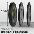 Fitvids 2'' Olympic Bumper Plate Weight Plates With Steel Hub, 120-Pound Set, 2X 10Lb, 2X 15Lb, 2X 35Lb