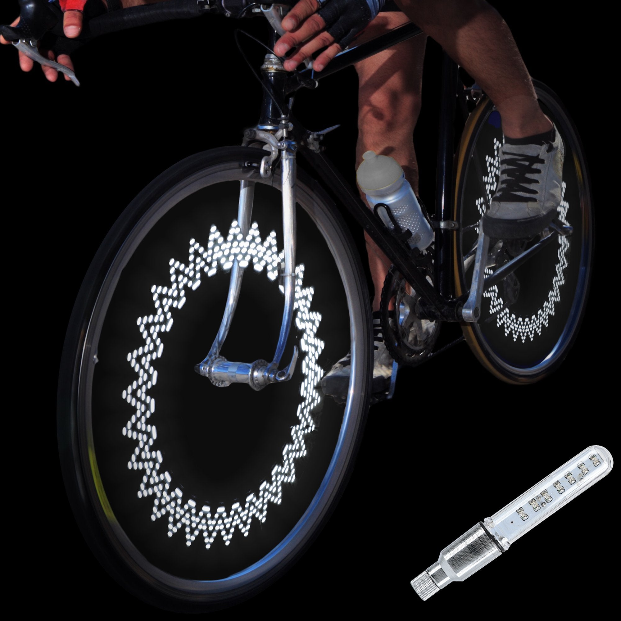 DAWAY A08 Bicycle Tire Valve Stem Light - Led Waterproof Bike Wheel Lights Neon Flashing Lamp Glow in the Dark Cool Safe Accesso