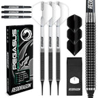 Red Dragon Pegasus Soft Tip: 18G - Tungsten Darts Set With White Stems, White Flights And Wallet