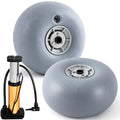 Lenwen 2 Pack PU Beach Balloon Wheels 9 inch Beach Cart Tires Replacement Big Sand Wheels with 1 Air Pump for Kayak Canoe Cart R