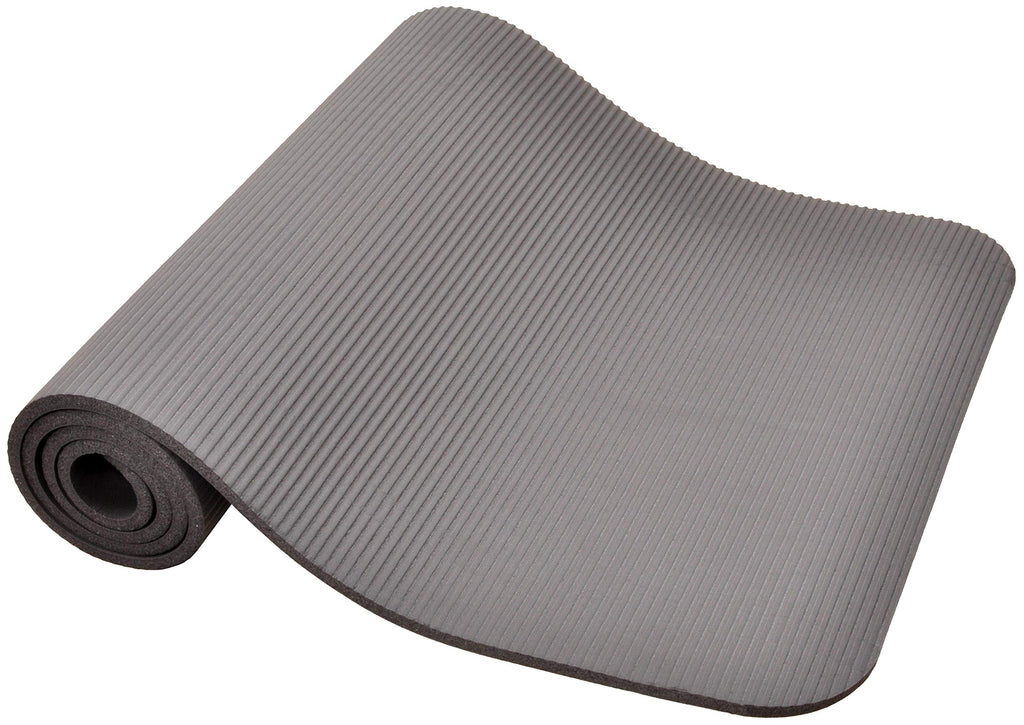 Balancefrom All Purpose 1/2-Inch Extra Thick High Density Anti-Tear Exercise Yoga Mat And Knee Pad With Carrying Strap, Gray
