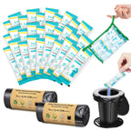Blika 30 Count Camping Toilet Bags Eco Absorbent Gel Set, Portable Toilet Bags With Gel, 8 Gallon, 30 Liter, Heavy Duty 1 Mil, T