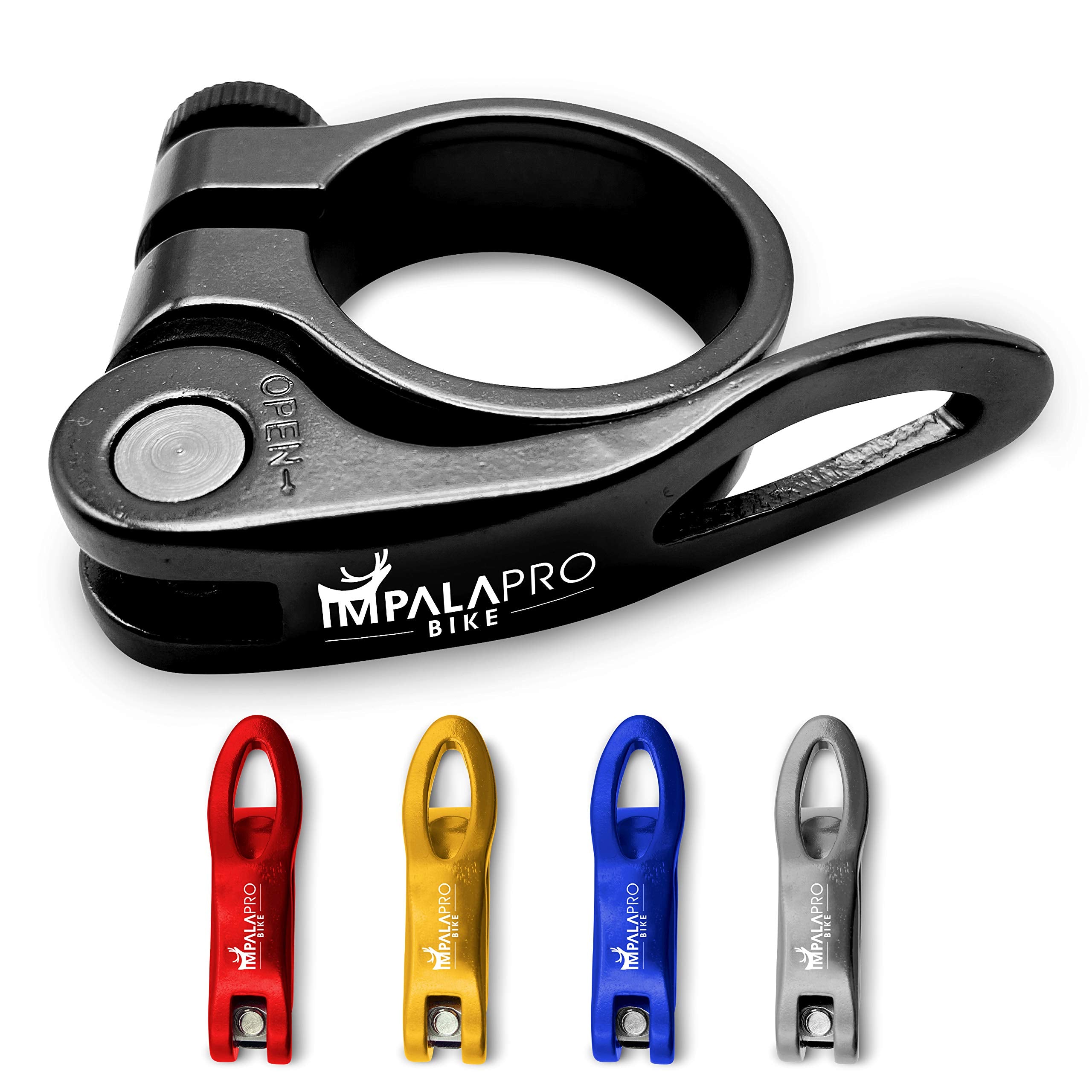 IMPALAPRO Bike Quick Release Seatpost Clamp 34.9 mm - Ultralight 38g CNC 7075 Aluminium Bike Seat Clamp Anti-Rust Anodised Finis