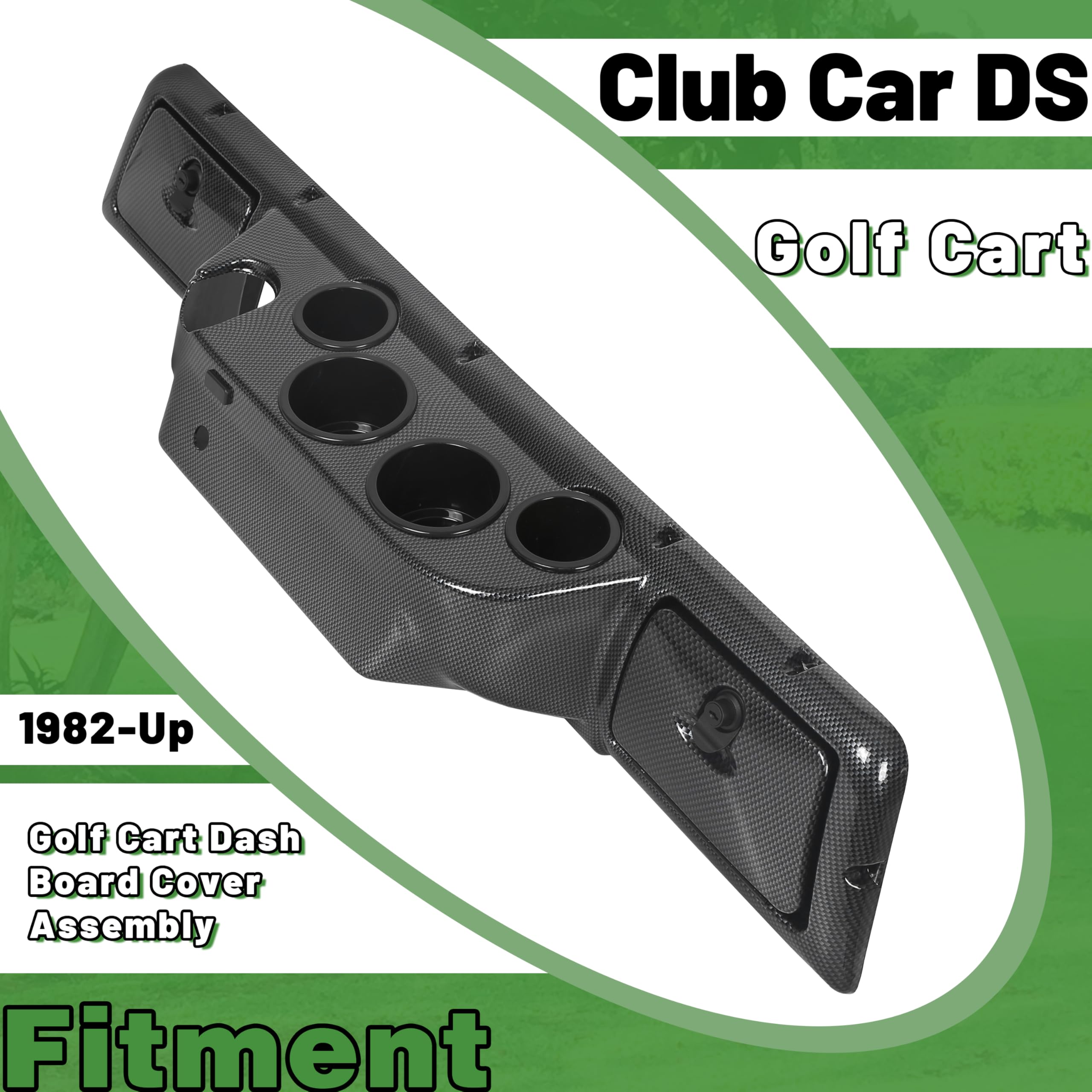 Ecotric Golf Cart Dash Board Cover Assembly Carbon Fiber Style Compatible With 1982 And Up Club Car Ds Golf Cart