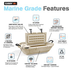 GoSports Outdoors Cuddy Floating Cooler and Dry Storage Vessel - 40QT - Amphibious Hard Shell Design, Tan