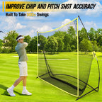Podiumax 10X7Ft Golf Hitting Net  Driving Range For Backyard & Indoor  Also Suitable For Soccer, Baseball, Softball Practice Wit