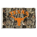 TEXAS LONGHORNS 3 Ft. x 5 Ft. flag w/grommets - Realtree Camo Background