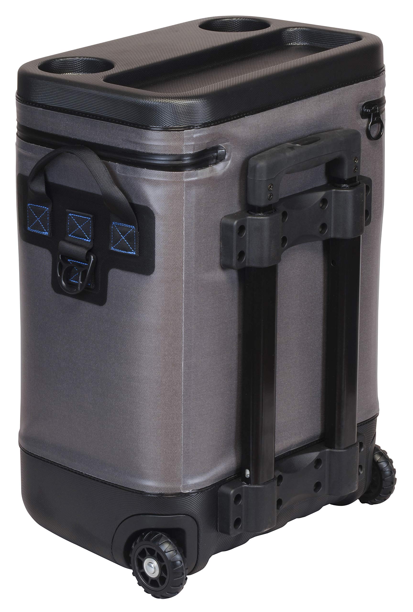 Evolution Outdoor Evo Leak Proof Rolling Cooler 25 Quart, 16X 12X 22In. Insulated Cooler Bag With Abs Molded Top, 8 Accessory Lo