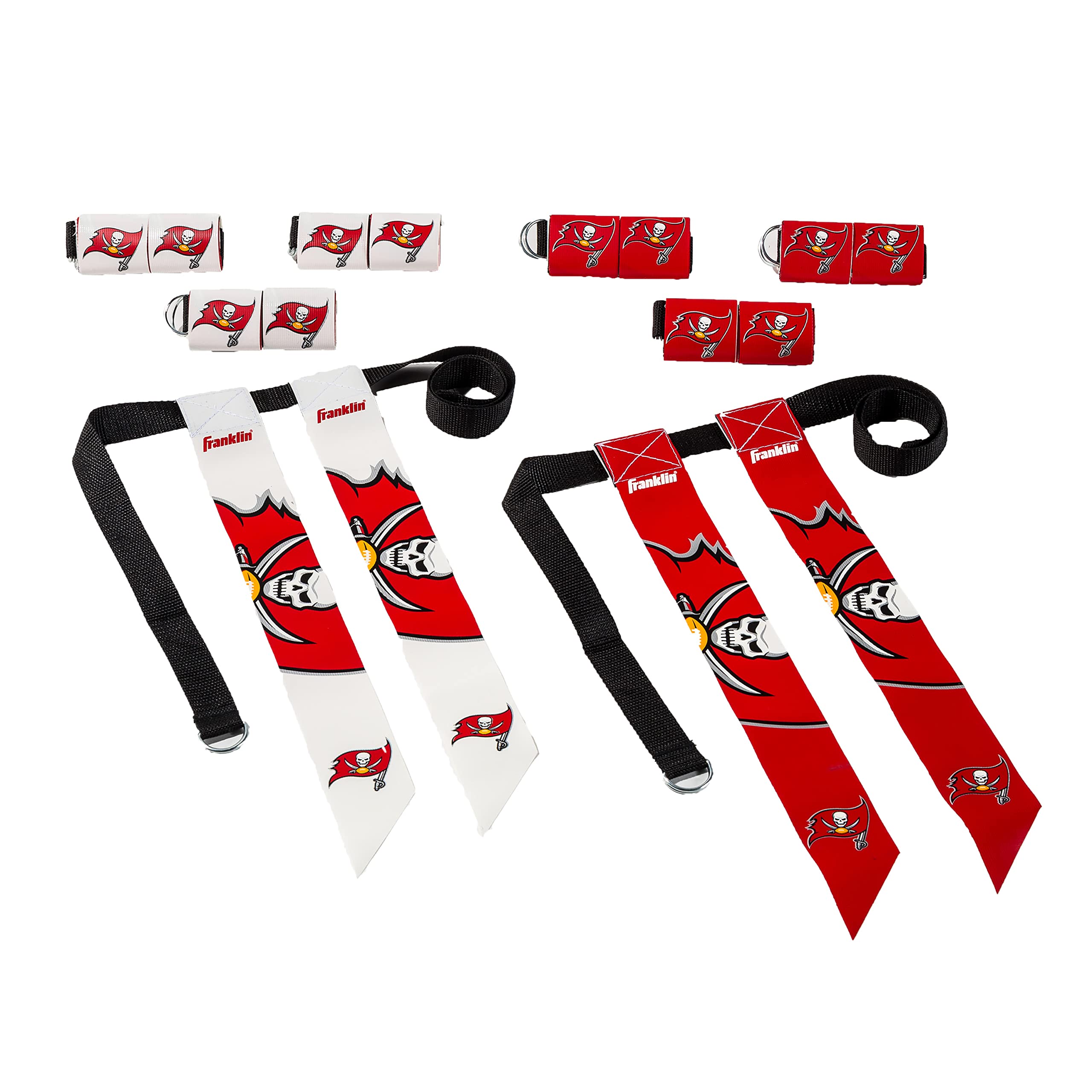 Franklin Sports Nfl Tampa Bay Buccaneers Flag Football Sets - Nfl Team Flag Football Belts And Flags - Flag Football Equipment F